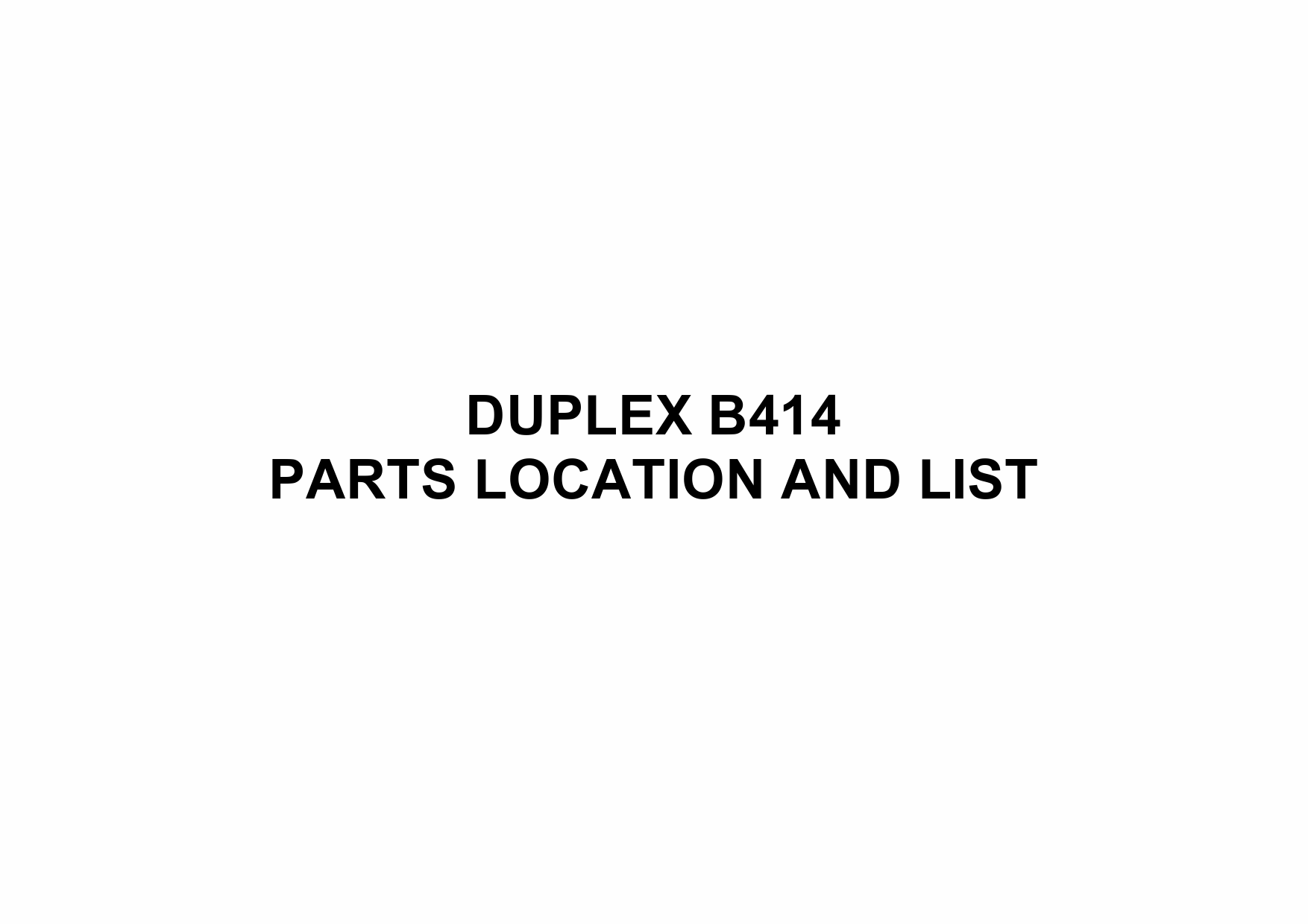 RICOH Options B414 DUPLEX Parts Catalog PDF download-1